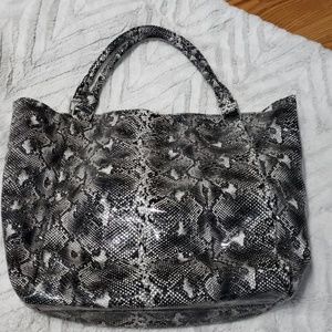 Snake print tote bag